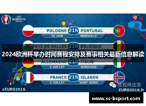 2024欧洲杯举办时间赛程安排及赛事相关最新信息解读